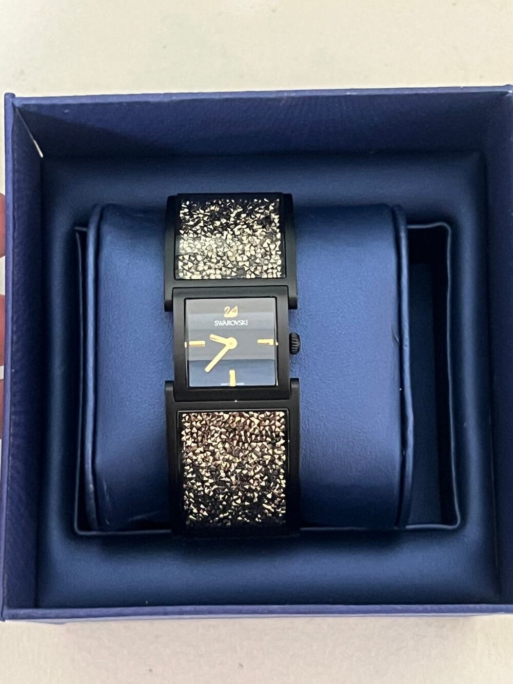 Swarovski Crystalline Bangle Watch (Black & Light Gold‑Tone)Model: 5027136